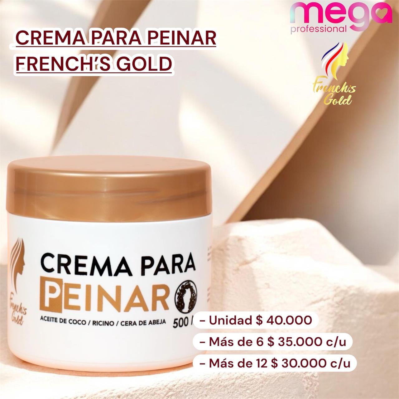 💫 Crema para Peinar Rizos French’s Gold – 500 ml